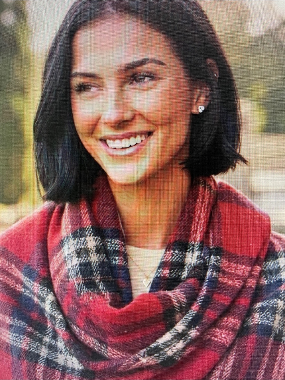 Red Plaid Wool Acrylic Scarf Classic Tartan Wrap Cozy Accessory Timeless Style